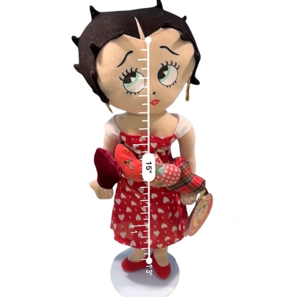 Betty Boop Plush Red and White Heart Dress 2004 - Picture 9 of 12